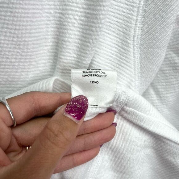 Eileen Fisher Jacket Women’s M White Cotton Ottoman Rippled Texture Full Zip Up - Picture 7 of 7